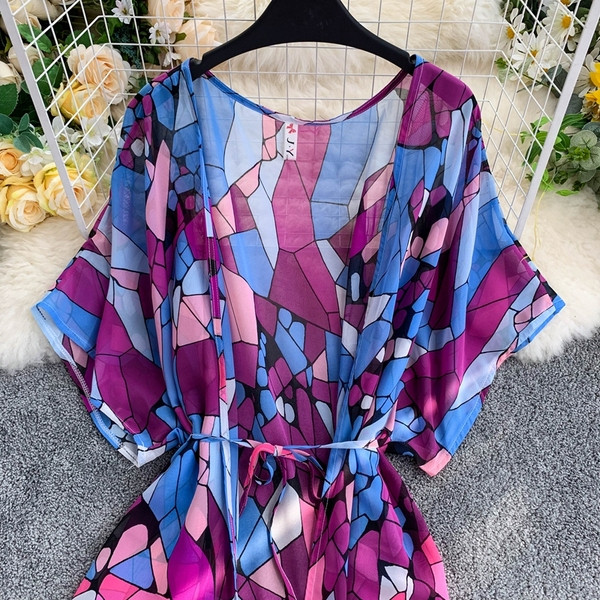 Γυναικείο πολύχρωμο pareo με  κορδόνια 