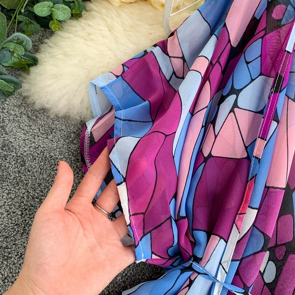 Γυναικείο πολύχρωμο pareo με  κορδόνια 