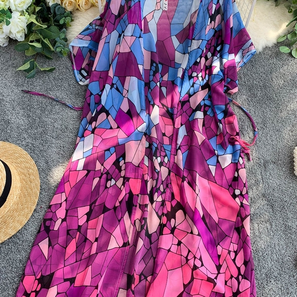 Γυναικείο πολύχρωμο pareo με  κορδόνια 