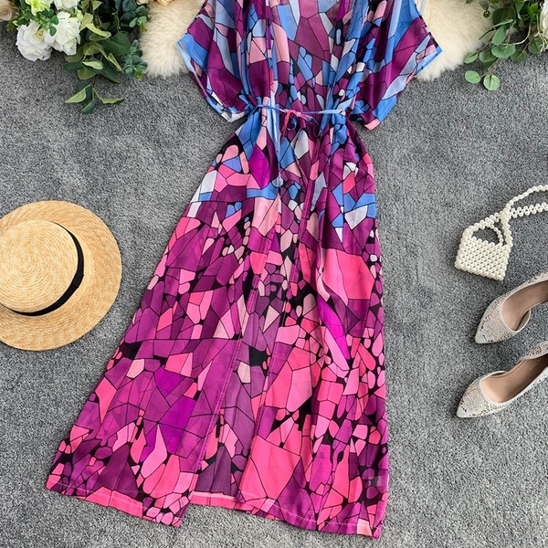 Γυναικείο πολύχρωμο pareo με  κορδόνια 