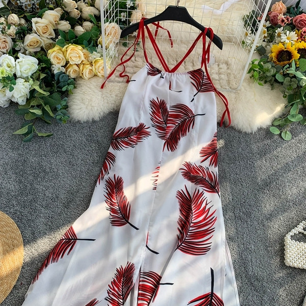 Rochie de dama cu fanta si bretele subtiri