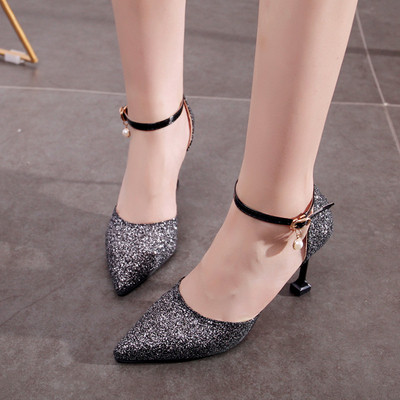 Pantofi moderni de dama cu toc in trei culori - model ascutit