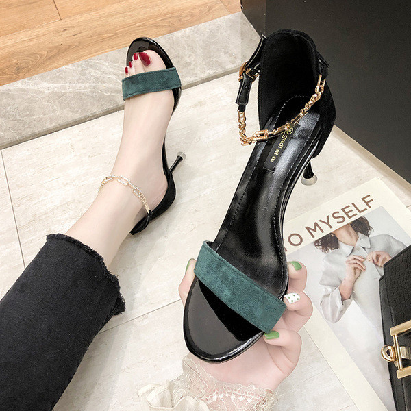 Pantofi de dama actuali din piele intoarsa ecologica in doua culori cu toc inalt