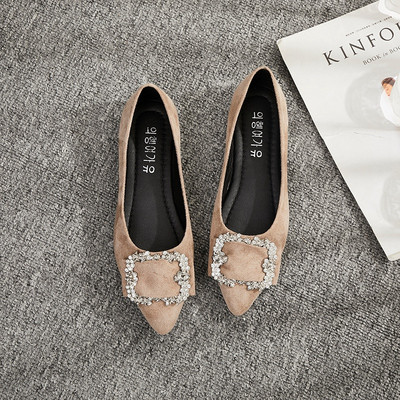 Pantofi casual dama din piele intoarsa ecologica in trei culori cu catarama