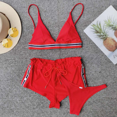 Модерен бански костюм от три части в няколко цвята