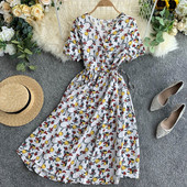 Дамска модерна  рокля с V-образно деколте в два цвята