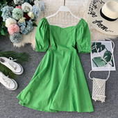 Ежедневна дамска рокля с къс ръкав в пет цвята