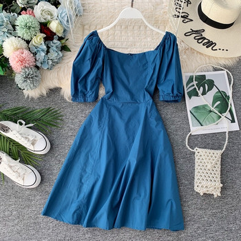 Ежедневна дамска рокля с къс ръкав в пет цвята