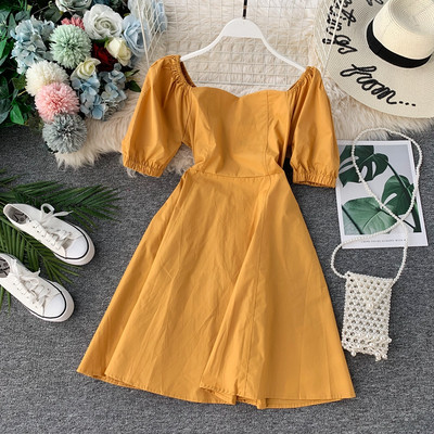 Ежедневна дамска рокля с къс ръкав в пет цвята