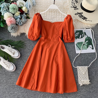 Ежедневна дамска рокля с къс ръкав в пет цвята