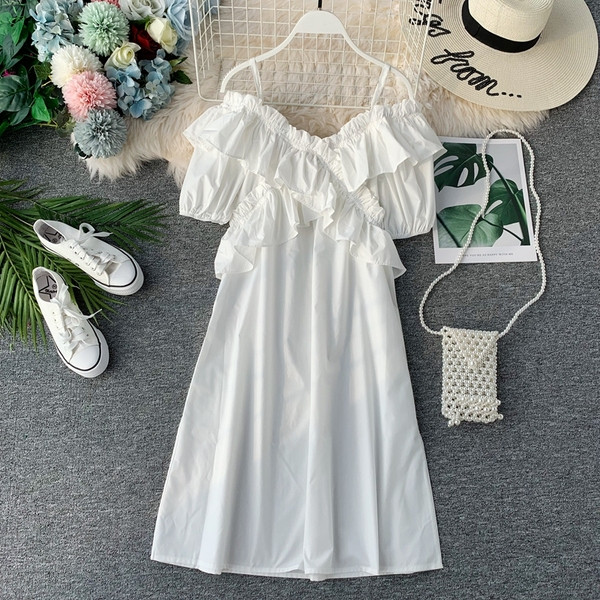 Дамска ежедневна рокля с тънки презрамки в няколко цвята