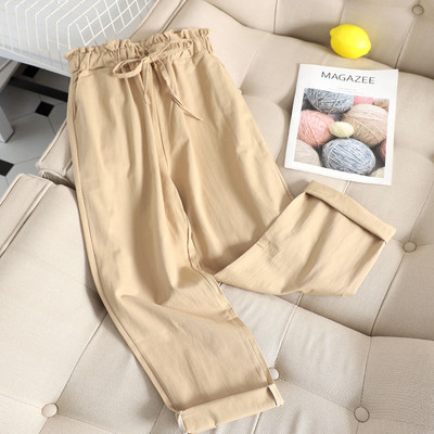 Ежедневен дамски панталон с висока талия в черен, кафяв и зелен цвят