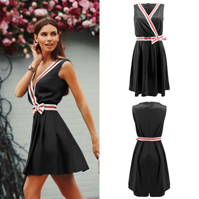 Ежедневна дамска рокля с панделка в няколко цвята