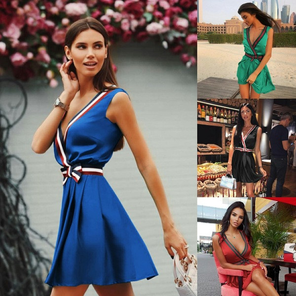 Ежедневна дамска рокля с панделка в няколко цвята