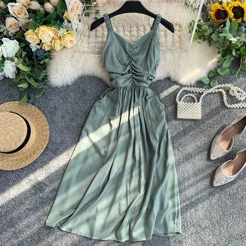 Дамска рокля с  V-образно деколте в няколко цвята