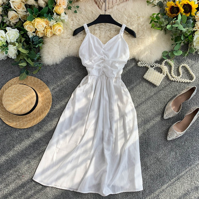 Дамска рокля с  V-образно деколте в няколко цвята