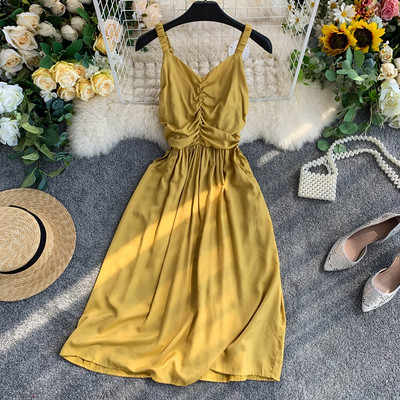 Дамска рокля с  V-образно деколте в няколко цвята