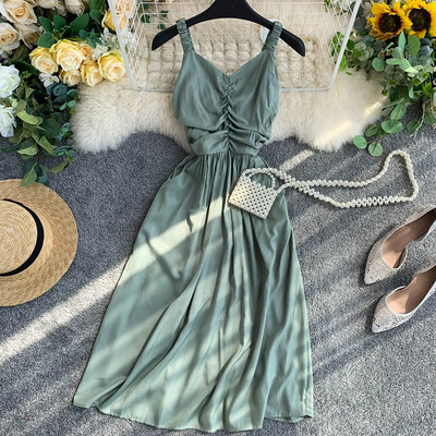 Дамска рокля с  V-образно деколте в няколко цвята