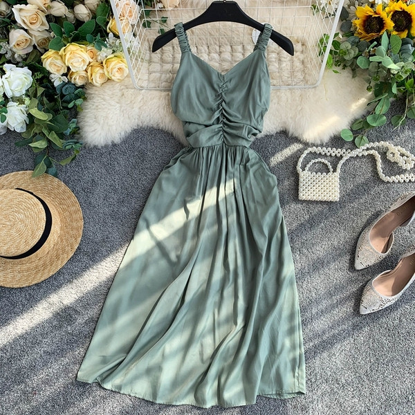 Дамска рокля с  V-образно деколте в няколко цвята