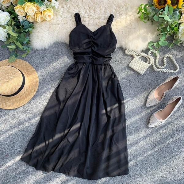 Дамска рокля с  V-образно деколте в няколко цвята