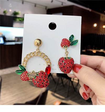 Дамски модерни обеци-с цветни камъни