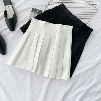 Дамска къса пола в бял и черен цвят