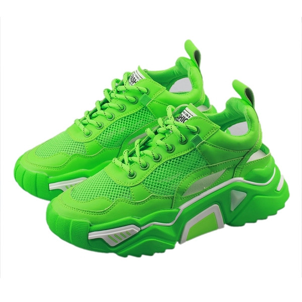 Летни дамски маратонки с висока подметка и изрязани части в три цвята