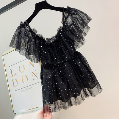 Дамска блуза с тюл в няколко цвята