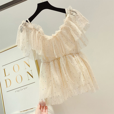 Дамска блуза с тюл в няколко цвята