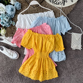 Bluza de dama casual cu maneci scurte si elastic in mai multe culori