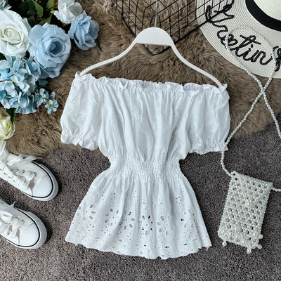 Bluza de dama casual cu maneci scurte si elastic in mai multe culori