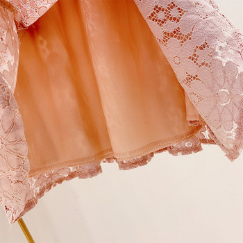 Rochie de dama din dantela alb si roz