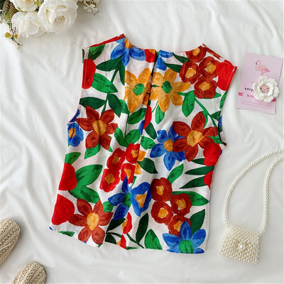 Maieu modern de damă cu motiv floral în două culori