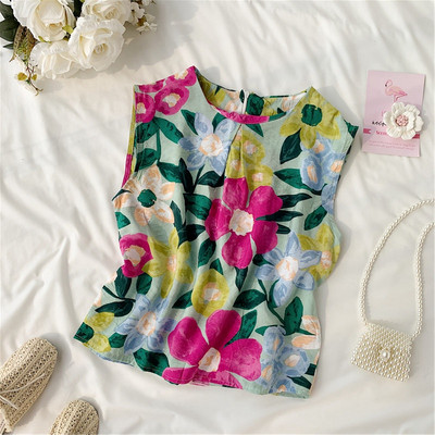 Модерен дамски потник с флорален мотив в два цвята