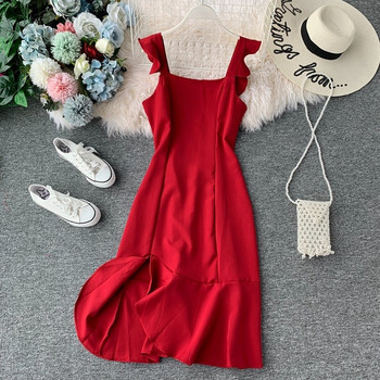 Rochie de dama eleganta cu fermoar si crapatura in mai multe culori