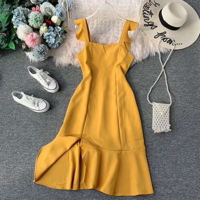 Rochie de dama eleganta cu fermoar si crapatura in mai multe culori