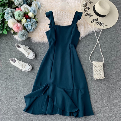 Rochie de dama eleganta cu fermoar si crapatura in mai multe culori