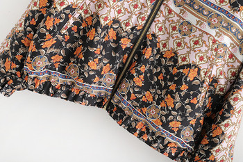 Jachetă subțire de damă cu fermoar și mâneci lungi cu model cu model