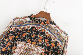 Jachetă subțire de damă cu fermoar și mâneci lungi cu model cu model