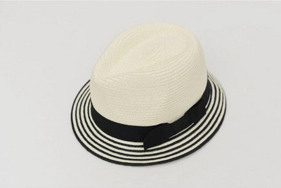 Дамска шапка с декорация панделка в три цвята