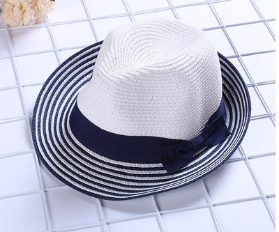 Pălărie de damă cu decor panglică în trei culori