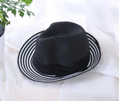 Pălărie de damă cu decor panglică în trei culori