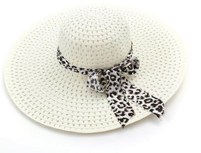 Дамска плажна шапка с панделка в няколко цвята