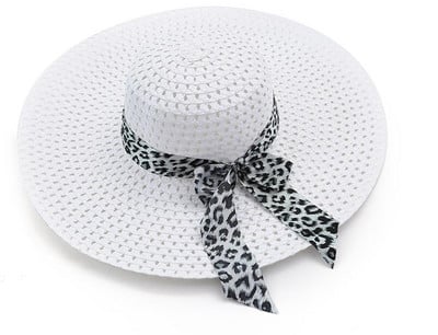 Дамска плажна шапка с панделка в няколко цвята