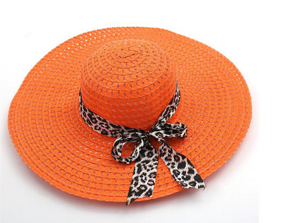 Дамска плажна шапка с панделка в няколко цвята