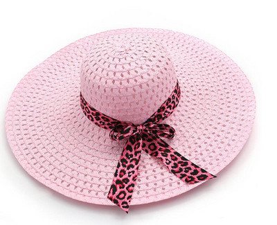 Дамска плажна шапка с панделка в няколко цвята