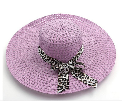 Дамска плажна шапка с панделка в няколко цвята