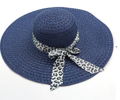 Дамска плажна шапка с панделка в няколко цвята