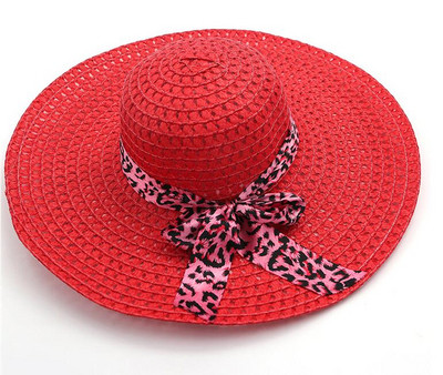 Дамска плажна шапка с панделка в няколко цвята