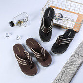 Мъжки чехли през пръсти в черен и кафяв цвят